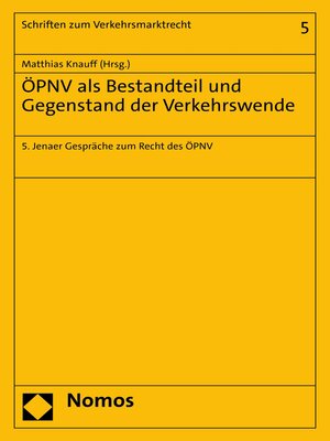 cover image of ÖPNV als Bestandteil und Gegenstand der Verkehrswende